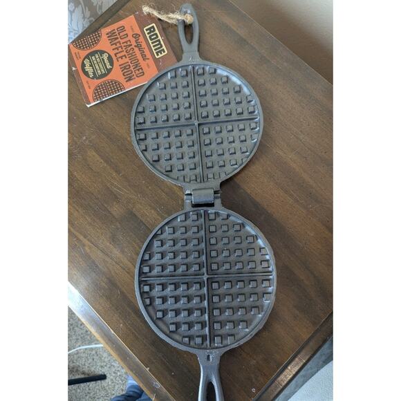 Rome 7" Cast Iron Heavy Duty #1100 Old Fashioned Waffle Iron NEW - Picture 5 of 6